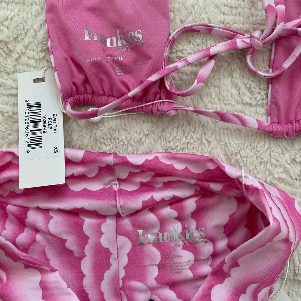 Frankies bikinis pink cloud ever swimsuit set NWT
